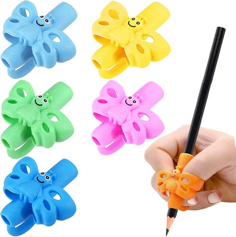 EXTRIC Pencil Grips for Kids Handwriting, 6 Pack Ergonomic Children Writing Aid, Training Posture Correction Tool, Pen Gripper, Cute Butterfly Shape Design for Kids and Preschoolers - Image 1